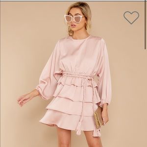 Red Dress boutique pink ruffle dress
